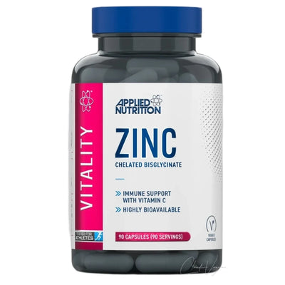 Dose Applied Nutrition Zinc mit 90 Zink Kapseln, 15mg Zink als Bisglycinat und 60mg Vitamin C pro Kapsel