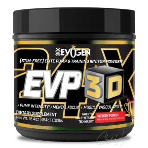 Evogen EVP-3D koffeinfreier Pump-Booster, Victory Punch – Vorderseite der Dose