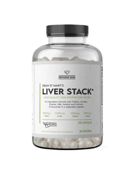 Dose von Supplement Needs Liver Stack mit 240 Kapseln zur Unterstützung der Leberfunktion und Entgiftung