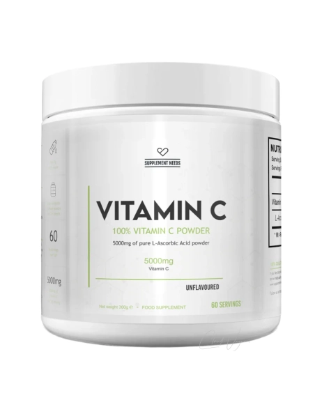 Supplement Needs Vitamin C Pulver – 100 % reines L-Ascorbinsäure Pulver, hochdosiert für dein Immunsystem