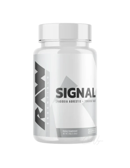 RAW CBUM SIGNAL Testosteron-Booster mit Fadogia agrestis und Tongkat Ali – 90 Kapseln Dose Vorderseite