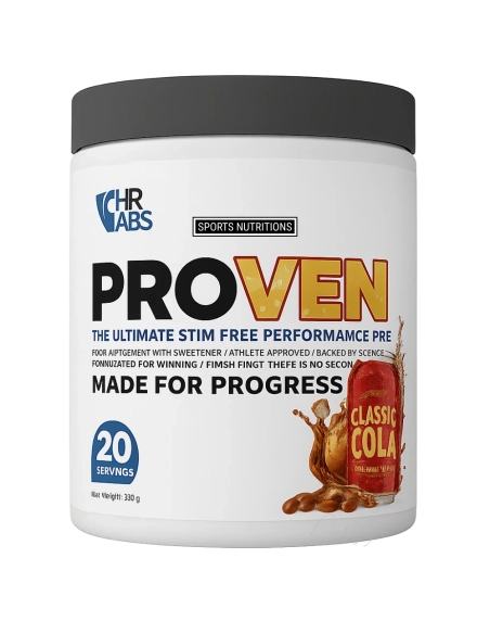 HR LABS PROVEN 320g Cola – Stimfreier Pre-Workout Booster mit Citrullin, Oxystorm und Granatapfel-Extrakt