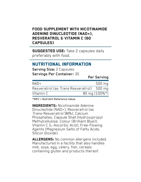 Applied Nutrition NAD+ 60 Caps.