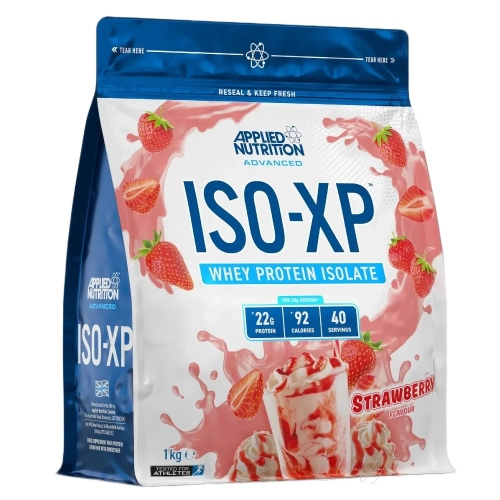 Applied Nutrition ISO XP Whey Protein Isolat Strawberry Beutel mit 1000 g und 22 g Protein pro Scoop von 25 g