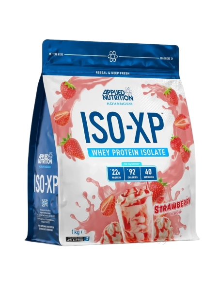 Applied Nutrition ISO XP Whey Protein Isolat Strawberry Beutel mit 1000 g und 22 g Protein pro Scoop von 25 g