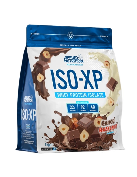 Alt: ISO-XP Whey Protein Isolate Choco Hazelnut 1 kg – schnell resorbierbar