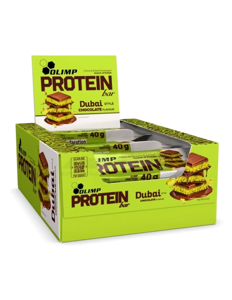 OLIMP Dubai Style Protein Bar – Pistazien-Schokolade mit Kataifi-Teig, Luxus-Proteinriegel