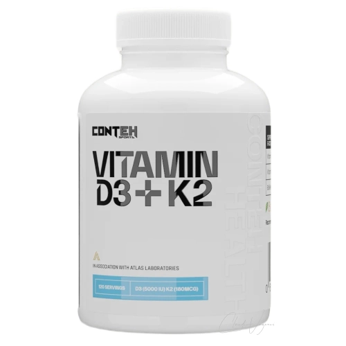 Conteh Sports Vitamin D3 K2 5000 IU 180mcg MK-7 Tabletten fuer Knochen und Immunsystem