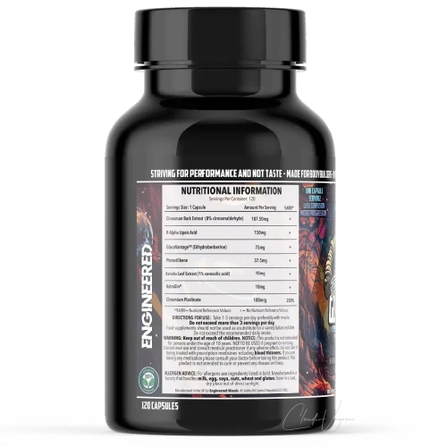 Glucose Disposal Agent Kapseln Glycotank mit DiHydroBerberin GlucoVantage, R-Alpha Liponsäure, Zimt und Pterostilbene facts