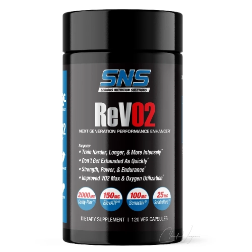 SNS ReVO2 Endurance- & VO2max-Komplex – koffeinfreies Ausdauer-Supplement mit Cordyceps und elevATP, 120 Veg-Kapseln