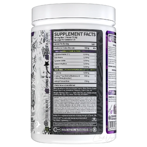 DVST8 NEO Wirkstoffe pro Scoop – 6g Citrullin Malat, 3,2g Beta-Alanin, 1g Betain, 1g Taurin, 1,5g Tyrosin