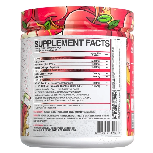 MUUV Wirkstoffe pro Scoop L Glutamin 5000mg Colostrum 1500mg Kollagenpeptide Apfelessig Aloe Vera iXOS SL14 Probiotikum