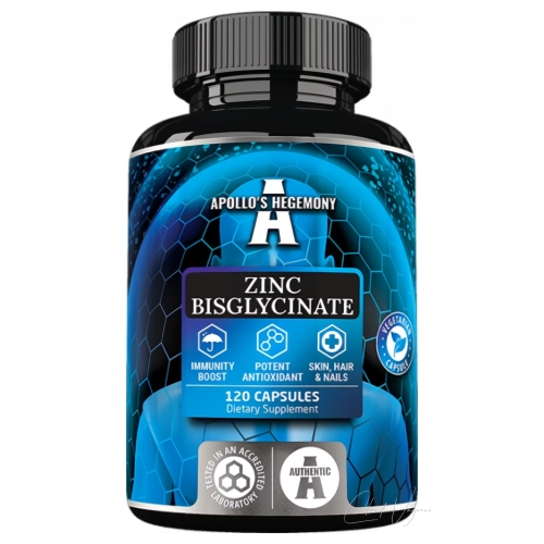 Apollos Hegemony Zinc Bisglycinate Dose mit 120 Kapseln Zink Bisglycinat Chelat mit 30 mg Zink Ionen