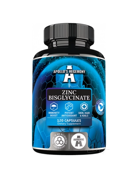 Apollos Hegemony Zinc Bisglycinate Dose mit 120 Kapseln Zink Bisglycinat Chelat mit 30 mg Zink Ionen