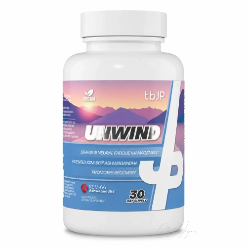 TBJP Unwind Abend Stack mit KSM 66 Ashwagandha Taurin Magnesium und L Theanin 120 Kapseln vegan ohne Allergene
