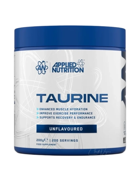 Applied Nutrition Taurine 200 g Taurin Pulver Dose mit 1000 mg reinem Taurin pro Portion fuer Kraft und Ausdauer