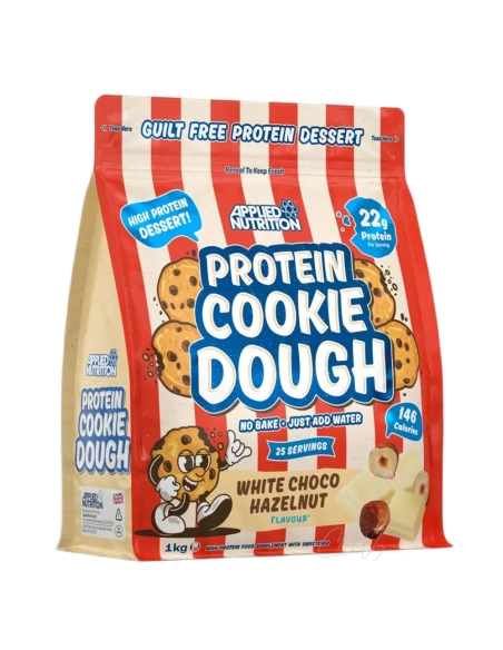 Applied Nutrition Protein Cookie Dough White Choco Hazelnut 1 kg Beutel High Protein Dessert mit 22 g Protein pro Portion