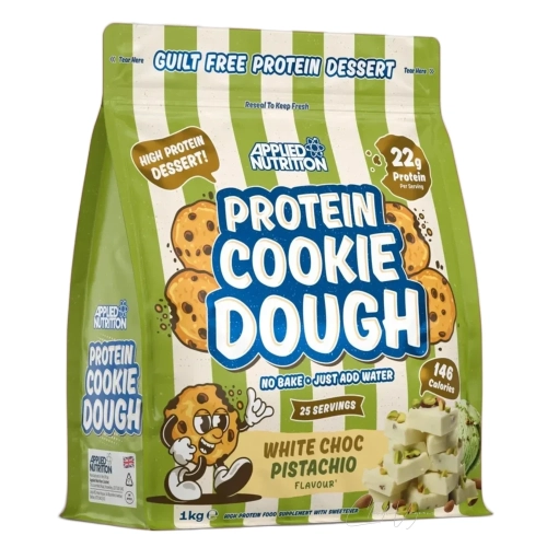 Applied Nutrition Protein Cookie Dough White Choc Pistachio 1 kg Beutel High Protein Dessert mit 22 g Protein pro Portion