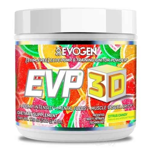 Evogen EVP-3D koffeinfreier Pump-Booster, Sour Candy – Vorderseite der Dose