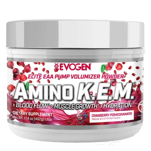 Evogen Amino K.E.M. EAA Intra-Workout, Cranberry Pomegranate – Vorderseite der Dose