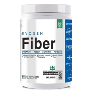 Evogen Fiber Flohsamenschalen Ballaststoff Pulver 315 g unflavored mit 9 g Ballaststoffen pro Scoop fuer Athletinnen