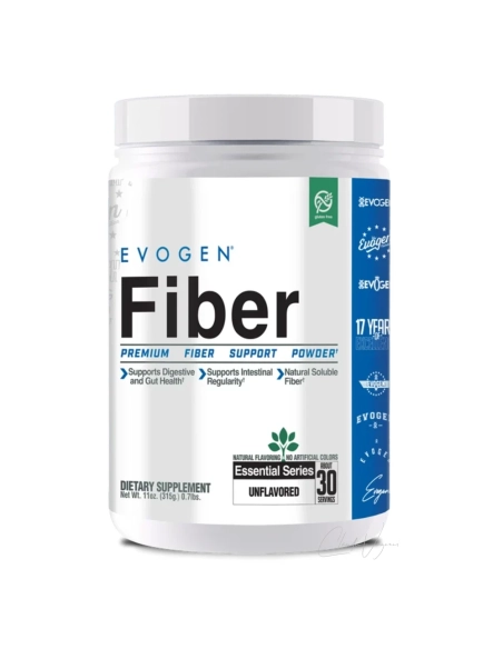 Evogen Fiber Flohsamenschalen Ballaststoff Pulver 315 g unflavored mit 9 g Ballaststoffen pro Scoop fuer Athletinnen