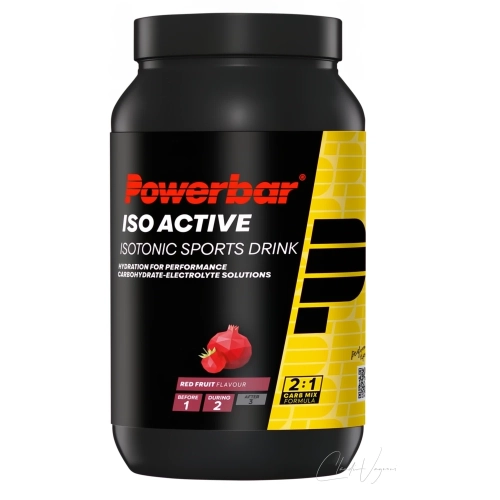 PowerBar Iso Active isotonisches Sportgetraenk Pulver Red Fruit Punch 1320 g Dose mit 5 Elektrolyten fuer Ausdauer
