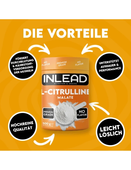Naehrwerte und Zutaten INLEAD L Citrullin Malat mit 3500 mg L Citrullin pro Portion von 5 g aus 100 Prozent Citrullin Malat