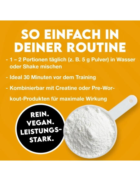 Naehrwerte und Zutaten INLEAD L Citrullin Malat mit 3500 mg L Citrullin pro Portion von 5 g aus 100 Prozent Citrullin Malat
