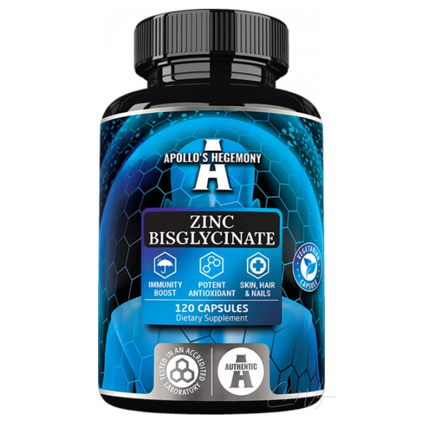 Dose Apollo's Hegemony Zinc Bisglycinate mit 120 Kapseln Zink Bisglycinat, 30mg Zink pro Kapsel als Chelat