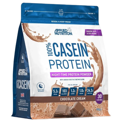 Beutel Applied Nutrition 100 % Casein Protein Chocolate Cream mit 900g, micellares Casein mit 24,2g Protein pro 30g Portion