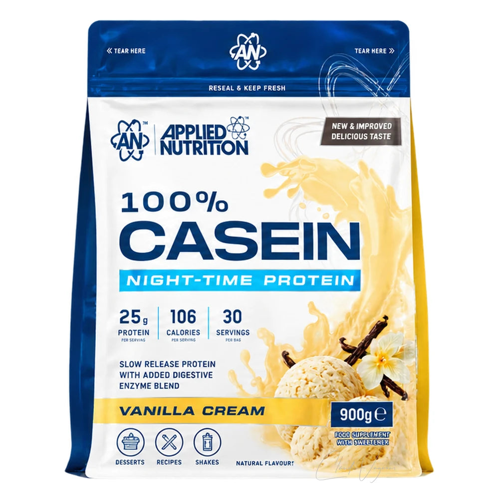 Applied Nutrition Casein 900g Vanilla Cream – Micellares Casein Protein, 24,2g Protein