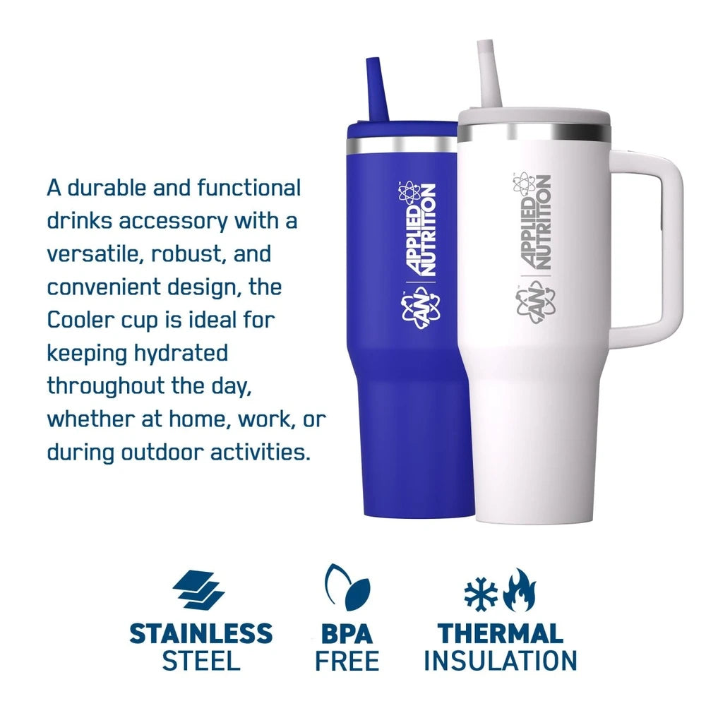 Applied Nutrition Cooler Tumbler Cup 1200ml mit seinen Eigenschaften im Überblick: Isolierung, Griff und Trinkhalm