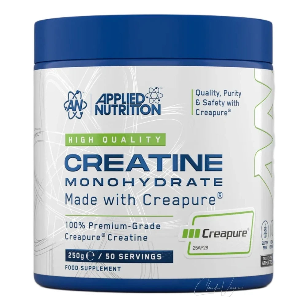 Dose Applied Nutrition Creatine mit 250g Creapure Kreatin Monohydrat aus Deutschland, 5g pro Scoop und 50 Portionen