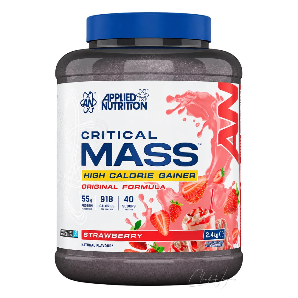 Applied Nutrition Critical Mass Original 2.4kg Strawberry – Mass Gainer mit 900+ kcal und 55g Protein