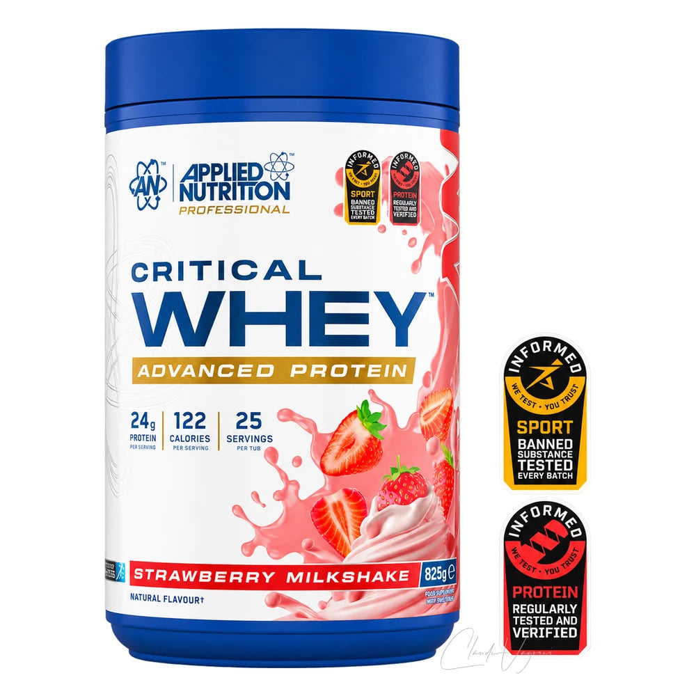 Applied Nutrition Critical Whey 825g Strawberry Milkshake – Whey Protein Shake mit 24g Protein