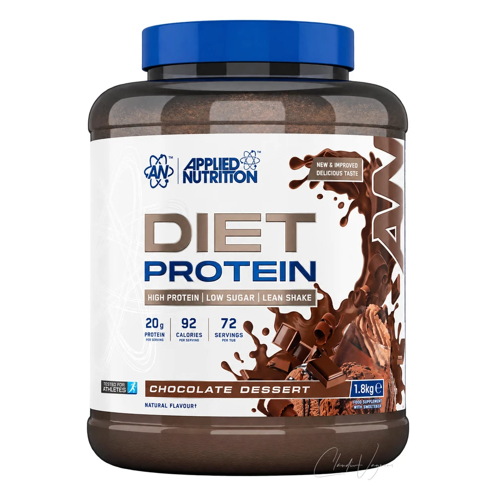Applied Nutrition Diet Whey 1.8kg Chocolate Dessert – Whey Protein mit 20g Protein, 90 kcal, 72 Portionen