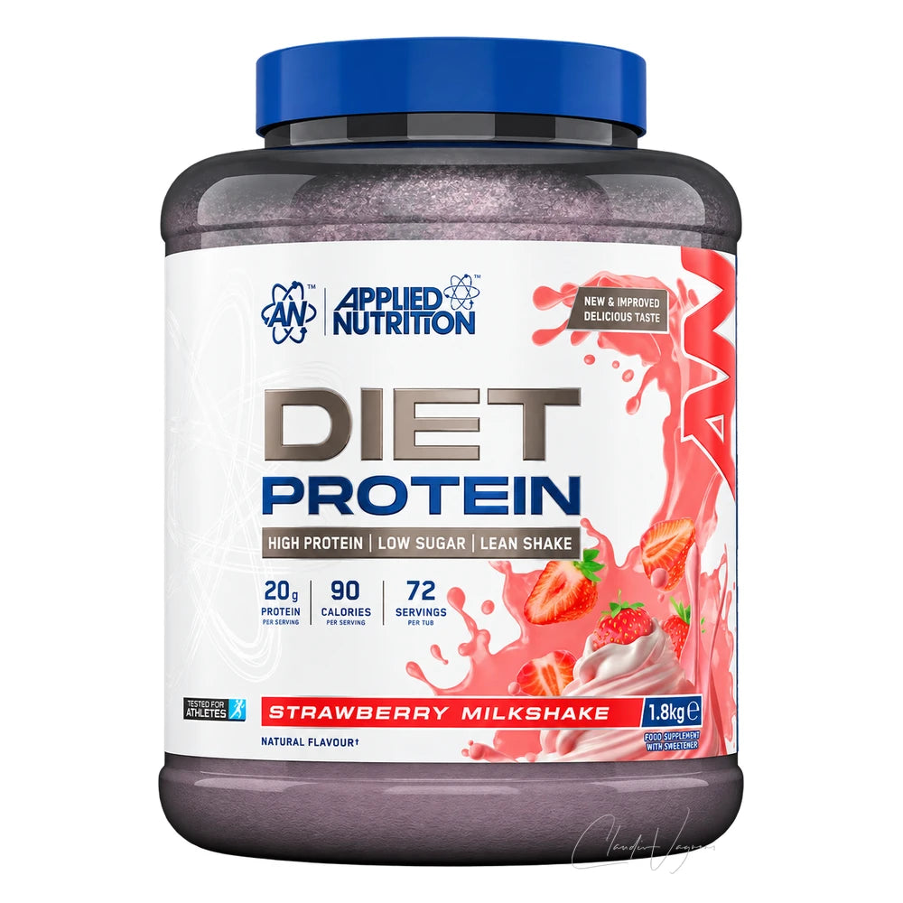 Applied Nutrition Diet Whey 1.8kg Strawberry Milkshake – Whey Protein mit 20g Protein, 90 kcal, 72 Portionen