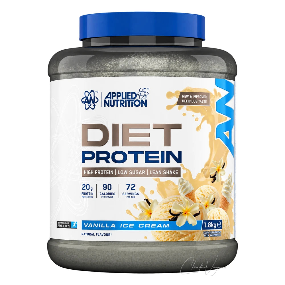 Applied Nutrition Diet Whey 1.8kg Vanilla Ice Cream – Whey Protein mit 20g Protein, 90 kcal, 72 Portionen
