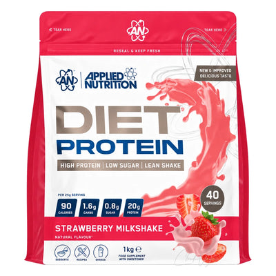 Applied Nutrition Diet Whey 1kg Strawberry Milkshake – Whey Protein mit 20g Protein, 100 kcal