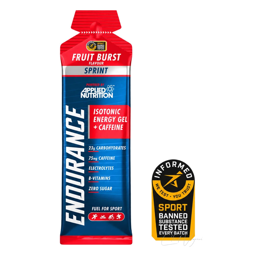 Applied Nutrition Sprint Energy Gel Fruit Burst, einzelner Beutel mit Informed-Sport-Siegel – 75mg Koffein, 0g Zucker