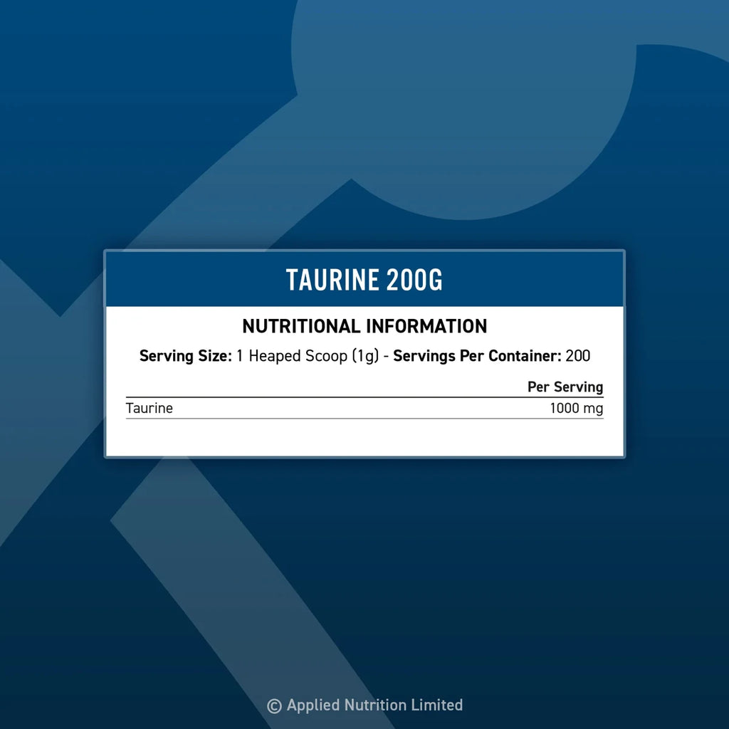 Applied Nutrition Taurine 200g – Nährwerttabelle und Zutaten