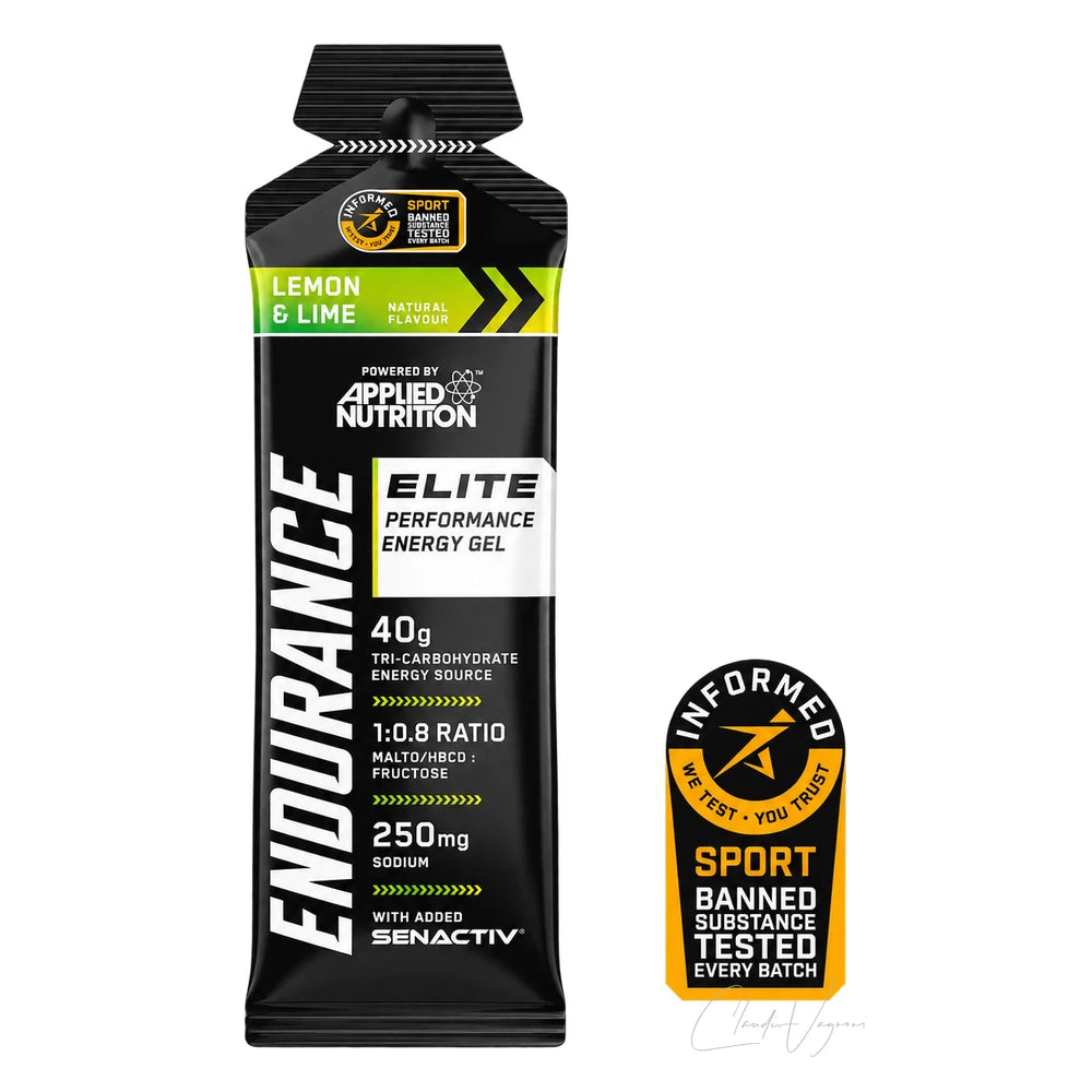 Applied Nutrition Tri-Carb Energy Gel 40g Lemon & Lime, einzelner Beutel mit Informed-Sport-Siegel – 40g Kohlenhydrate 1:0,8, 250mg Natrium