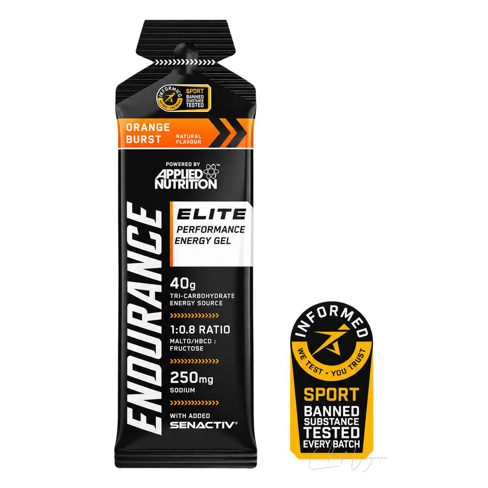 Applied Nutrition Tri-Carb Energy Gel 40g Orange Burst, einzelner Beutel mit Informed-Sport-Siegel – 40g Kohlenhydrate 1:0,8, 250mg Natrium