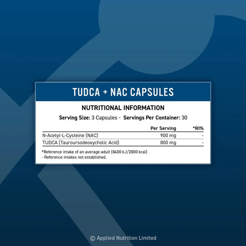 Applied Nutrition TUDCA 800mg + NAC 900mg – Nährwerttabelle und Zutaten