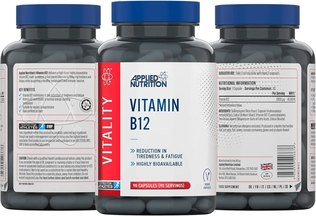 Applied Nutrition Vitamin B12 1'000µg – Nährwerttabelle und Zutaten