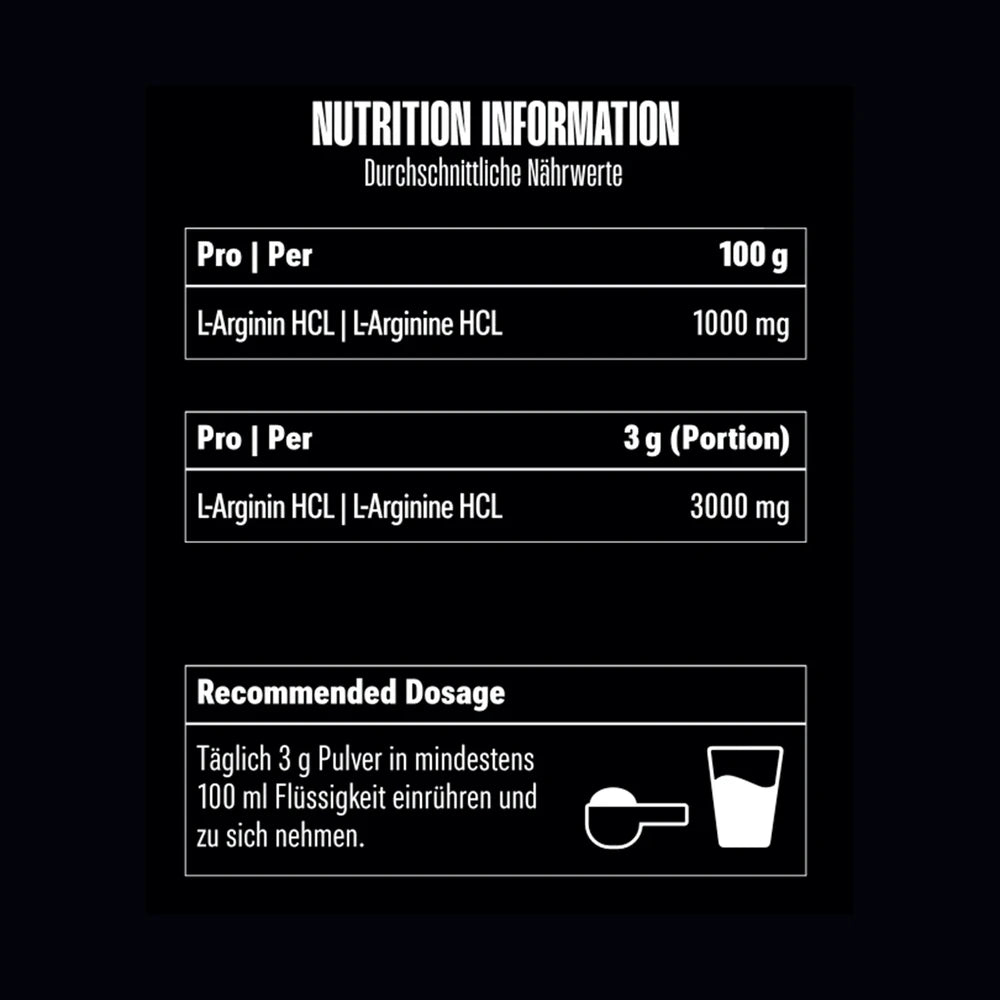 Big Zone Arginin Nährwerte pro Portion