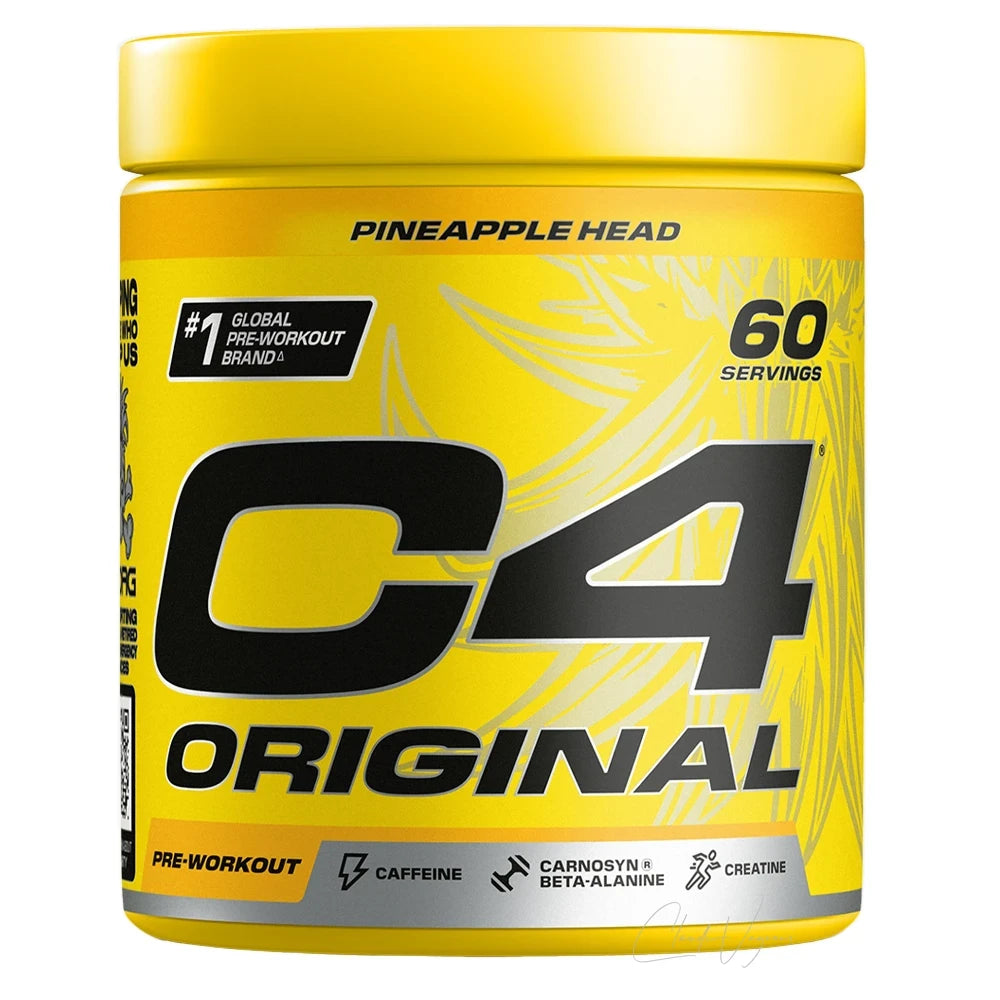 Dose Cellucor C4 Original Pre-Workout Pineapple Head mit 60 Portionen, Booster mit Koffein, CarnoSyn Beta-Alanin und Kreatin