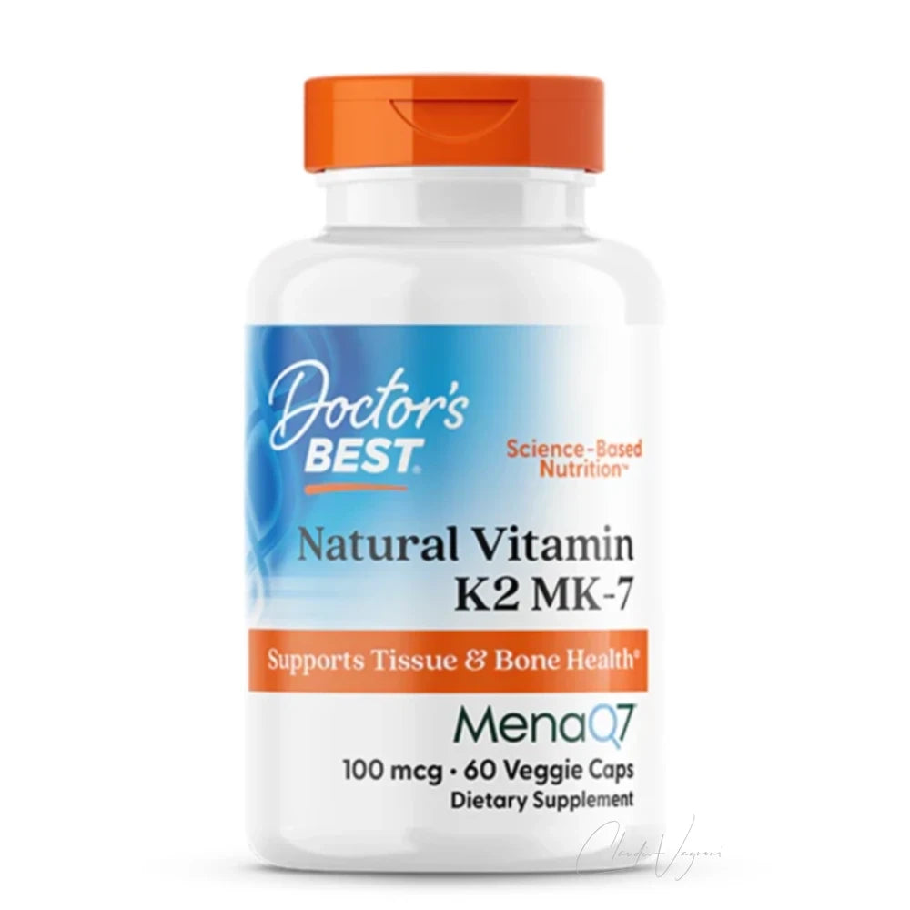 Dose Doctor's Best Natural Vitamin K2 MK-7 mit 60 veganen Kapseln, 100µg MenaQ7 Menachinon-7 pro Kapsel