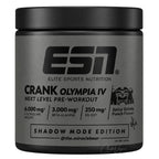 Dose ESN Crank Olympia IV Shadow Mode Edition, Pre-Workout Booster Spicy Grizzly Punch mit 6000mg Citrullin-Malat, 3000mg Beta-Alanin und 250mg RS-53